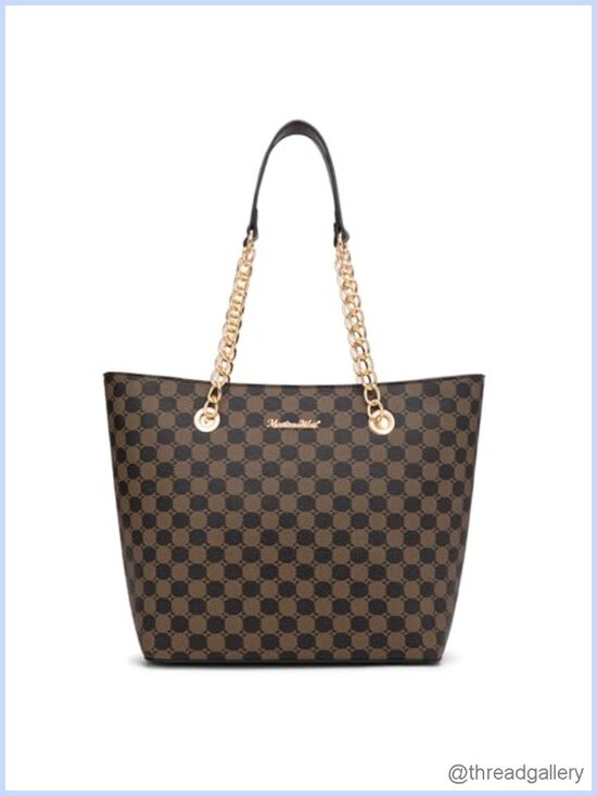 Handbags - Montana West PU Leather Satchel Tote Bag with Gold Chain Handle